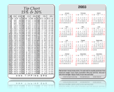 Tip Rate table Card